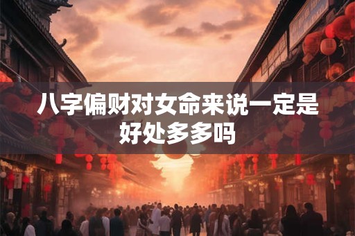 八字偏财对女命来说一定是好处多多吗