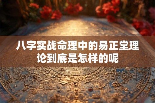 详细阅读:八字实战命理中的易正堂理论到底是怎样的呢 八字实战命理中的易正堂理论到底是怎样的呢