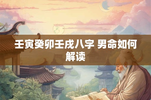 壬寅癸卯壬戌八字 男命如何解读