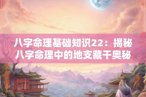 八字命理基础知识22:揭秘八字命理中的地支藏干奥秘 八字命理基础知识22:揭秘八字命理中的地支藏干奥秘