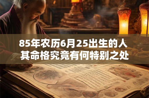 85年农历6月25出生的人 其命格究竟有何特别之处 85年农历6月25出生的人 其命格究竟有何特别之处
