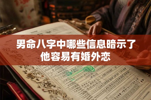 男命八字中哪些信息暗示了他容易有婚外恋