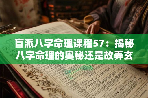 盲派八字命理课程57：揭秘八字命理的奥秘还是故弄玄虚