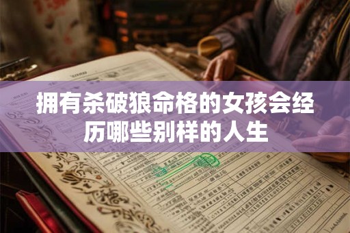拥有杀破狼命格的女孩会经历哪些别样的人生
