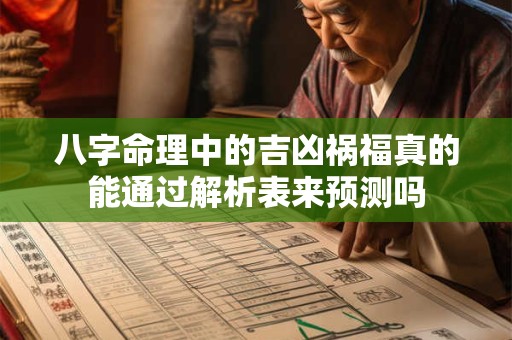 八字命理中的吉凶祸福真的能通过解析表来预测吗 八字命理中的吉凶祸福真的能通过解析表来预测吗