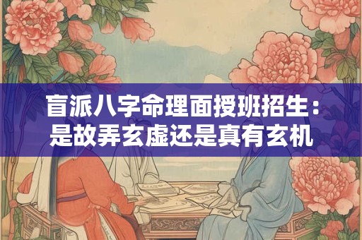 详细阅读:盲派八字命理面授班招生:是故弄玄虚还是真有玄机 盲派八字命理面授班招生:是故弄玄虚还是真有玄机
