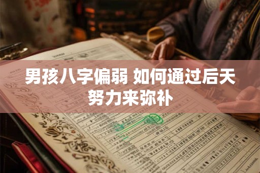 男孩八字偏弱 如何通过后天努力来弥补