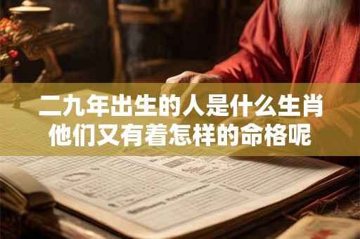 二九年出生的人是什么生肖他们又有着怎样的命格呢