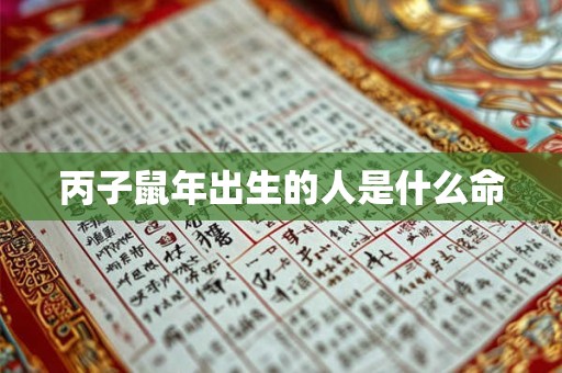 丙子鼠年出生的人是什么命