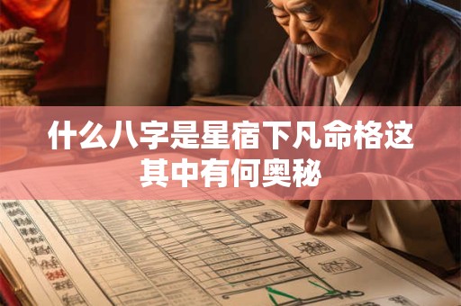 什么八字是星宿下凡命格这其中有何奥秘