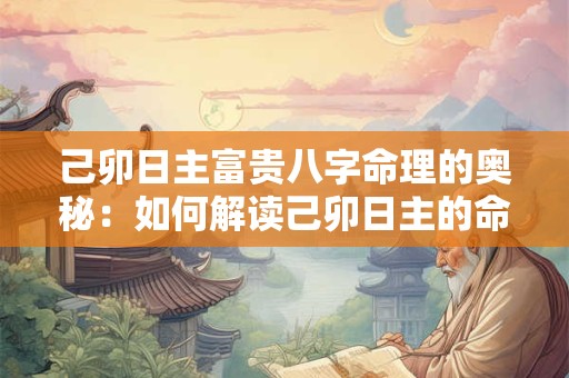 己卯日主富贵八字命理的奥秘：如何解读己卯日主的命运密码