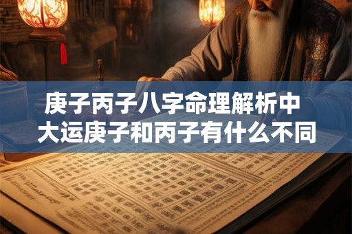 庚子丙子八字命理解析中 大运庚子和丙子有什么不同