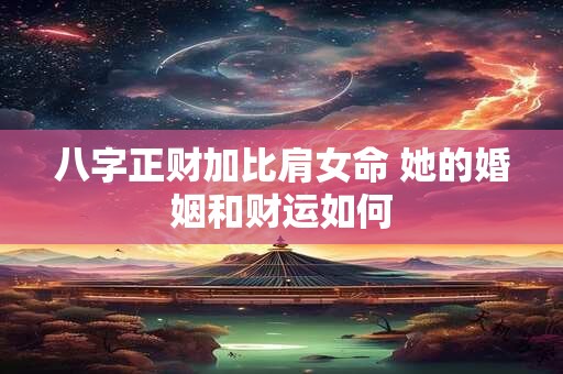 八字正财加比肩女命 她的婚姻和财运如何