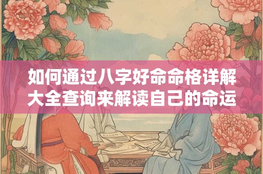 如何通过八字好命命格详解大全查询来解读自己的命运