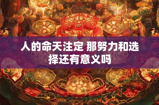 人的命天注定 那努力和选择还有意义吗