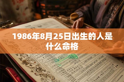 1986年8月25日出生的人是什么命格