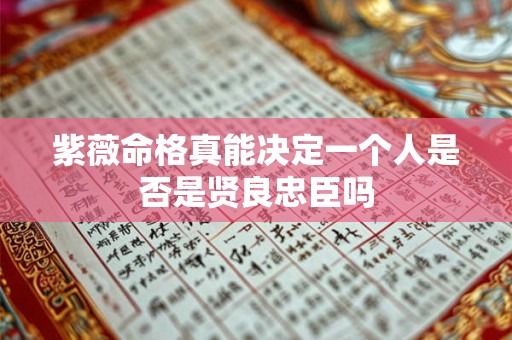 紫薇命格真能决定一个人是否是贤良忠臣吗
