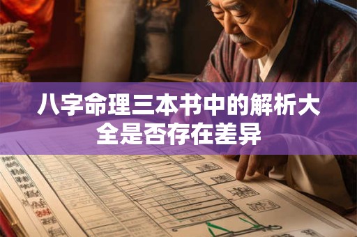 八字命理三本书中的解析大全是否存在差异