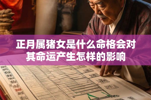 正月属猪女是什么命格会对其命运产生怎样的影响
