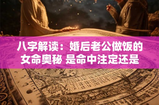 八字解读：婚后老公做饭的女命奥秘 是命中注定还是另有乾坤