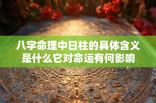 八字命理中日柱的具体含义是什么它对命运有何影响