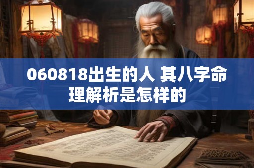 060818出生的人 其八字命理解析是怎样的