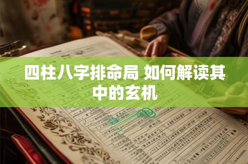 四柱八字排命局 如何解读其中的玄机