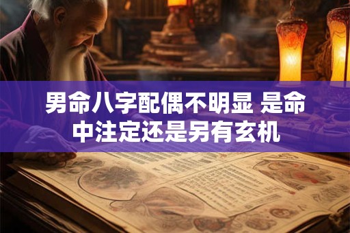 男命八字配偶不明显 是命中注定还是另有玄机