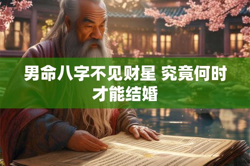 男命八字不见财星 究竟何时才能结婚