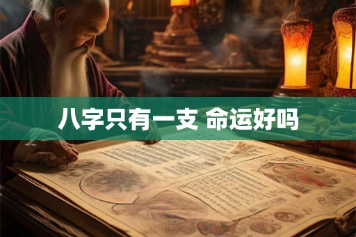 八字只有一支 命运好吗