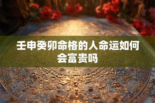 壬申癸卯命格的人命运如何会富贵吗