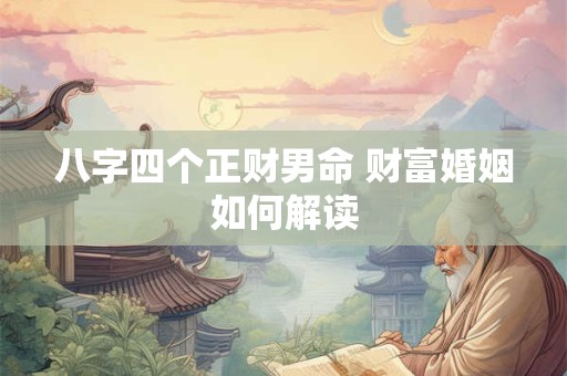 八字四个正财男命 财富婚姻如何解读