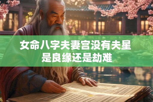 女命八字夫妻宫没有夫星 是良缘还是劫难