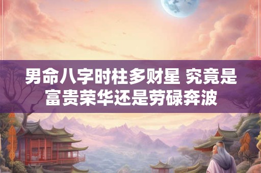 男命八字时柱多财星 究竟是富贵荣华还是劳碌奔波