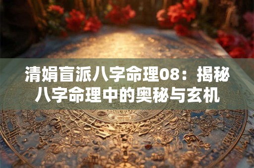 清娟盲派八字命理08：揭秘八字命理中的奥秘与玄机