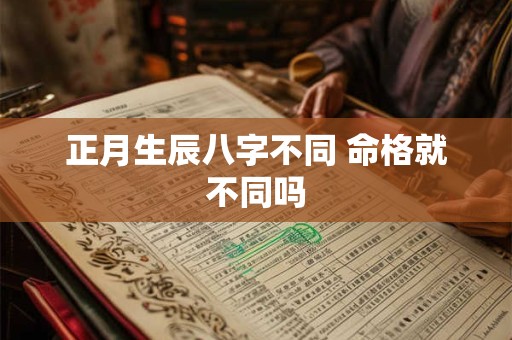 正月生辰八字不同 命格就不同吗