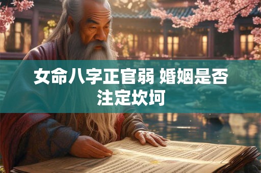 女命八字正官弱 婚姻是否注定坎坷
