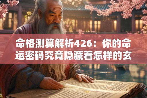 命格测算解析426：你的命运密码究竟隐藏着怎样的玄机
