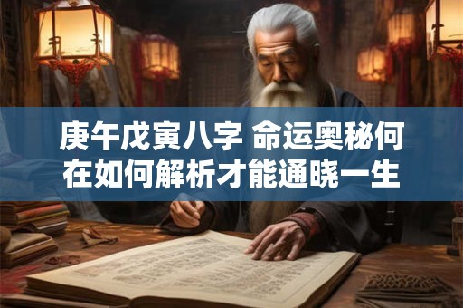 庚午戊寅八字 命运奥秘何在如何解析才能通晓一生