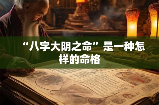“八字大阴之命”是一种怎样的命格