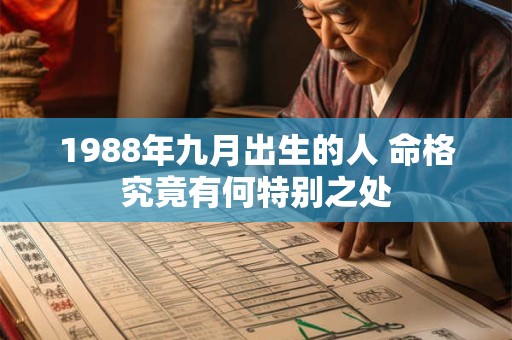 1988年九月出生的人 命格究竟有何特别之处