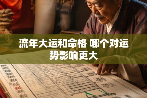 流年大运和命格 哪个对运势影响更大