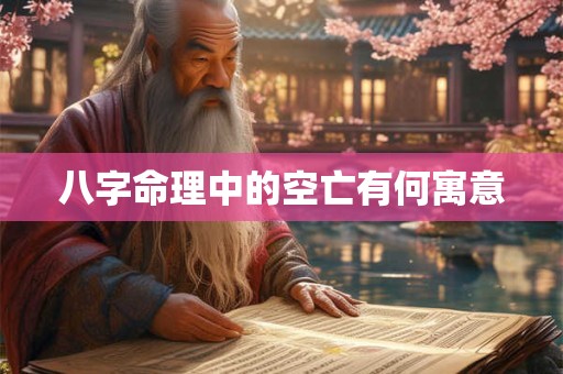八字命理中的空亡有何寓意