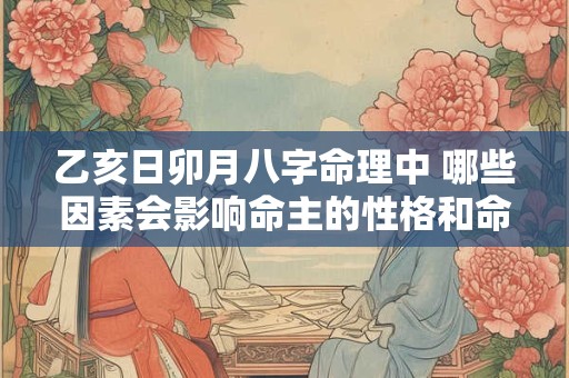 乙亥日卯月八字命理中 哪些因素会影响命主的性格和命运