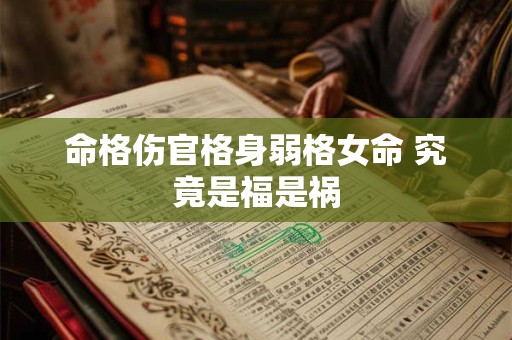 命格伤官格身弱格女命 究竟是福是祸