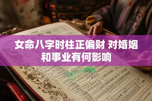 女命八字时柱正偏财 对婚姻和事业有何影响