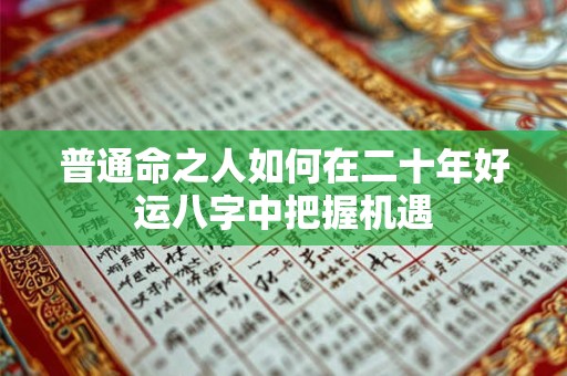 普通命之人如何在二十年好运八字中把握机遇