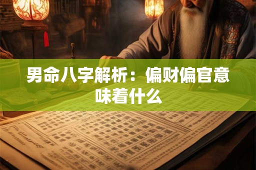 男命八字解析：偏财偏官意味着什么