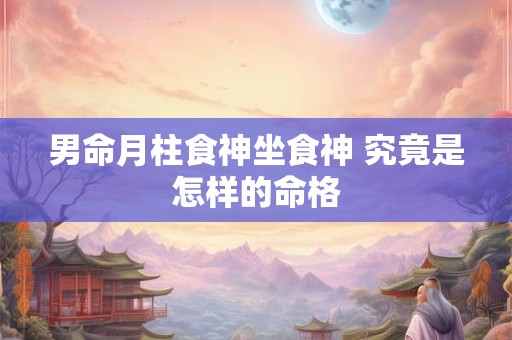 男命月柱食神坐食神 究竟是怎样的命格