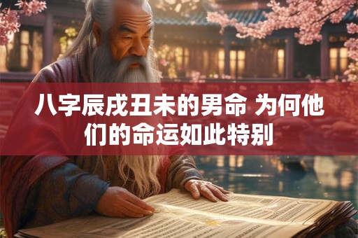八字辰戌丑未的男命 为何他们的命运如此特别
